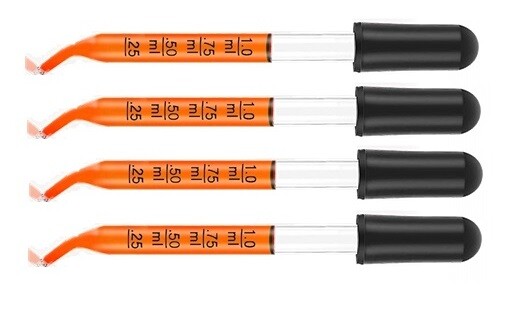 Medicine Art Essential Oils Eye Dropper Graduated 3″ Curved Tip 1ml (4 Pack)