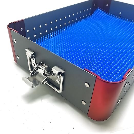 Instrument Sterilization Tray Box with Silicone mat 300mm*195mm*65mm