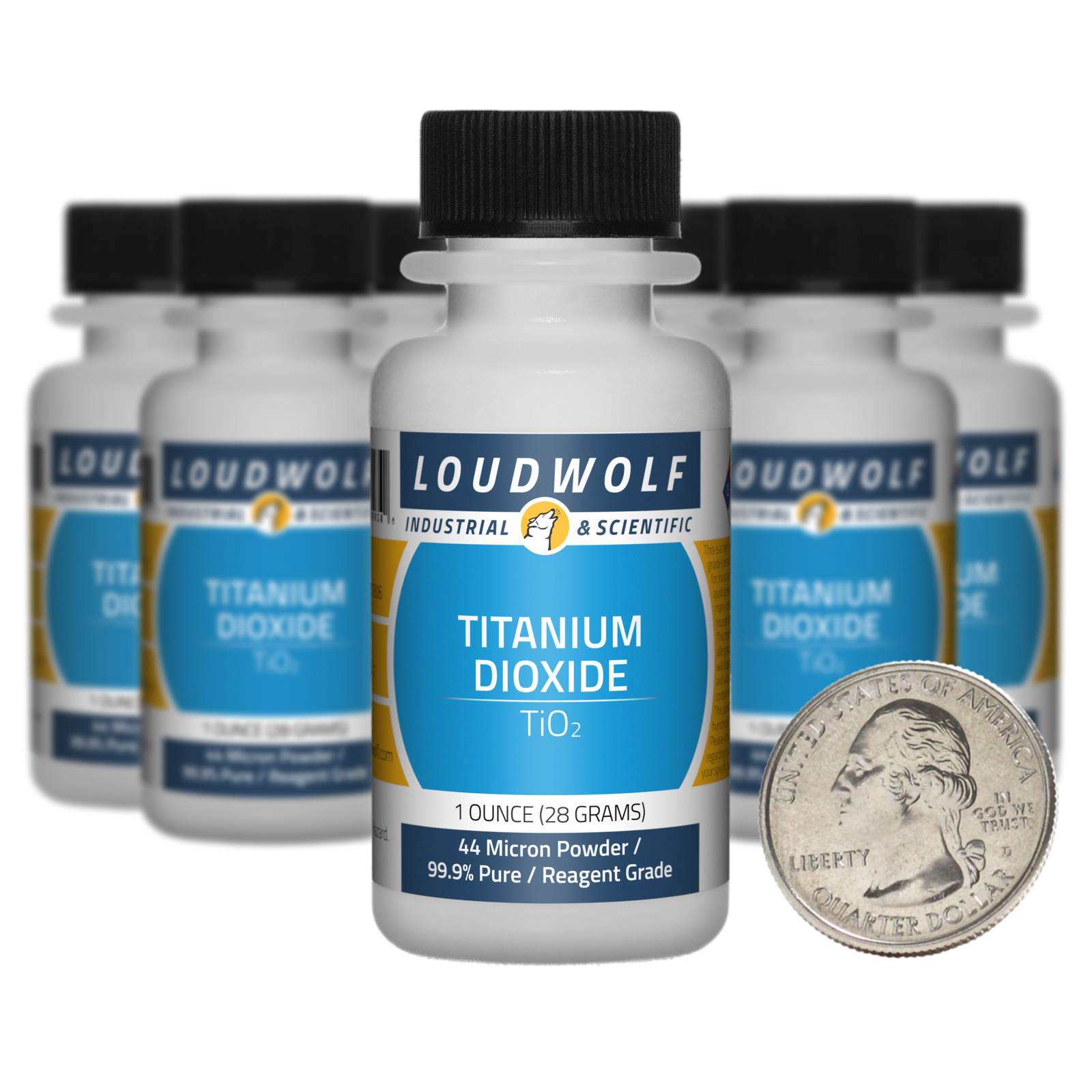 Titanium Dioxide / 10 Oz / 10 Bottles / 99.9% Reagent Grade / 44 Micron Powder