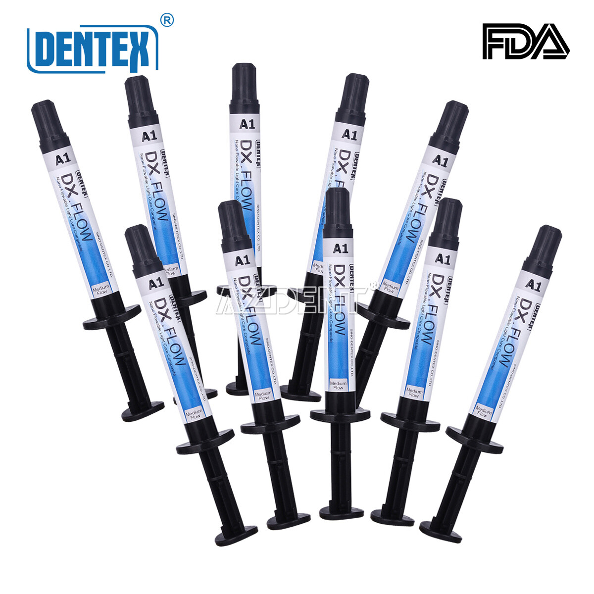 Dentex Dental Flowable Light Cure Composite Resin Medium Flow A1 3g Syringe