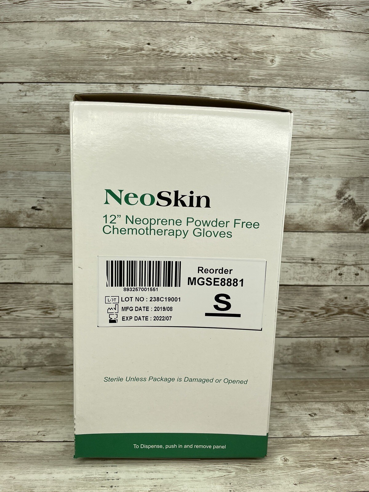 1 Box Neo Skin Medical Exam 12″ Neoprene Gloves, Sterile, 50 Pair Small, 07/22