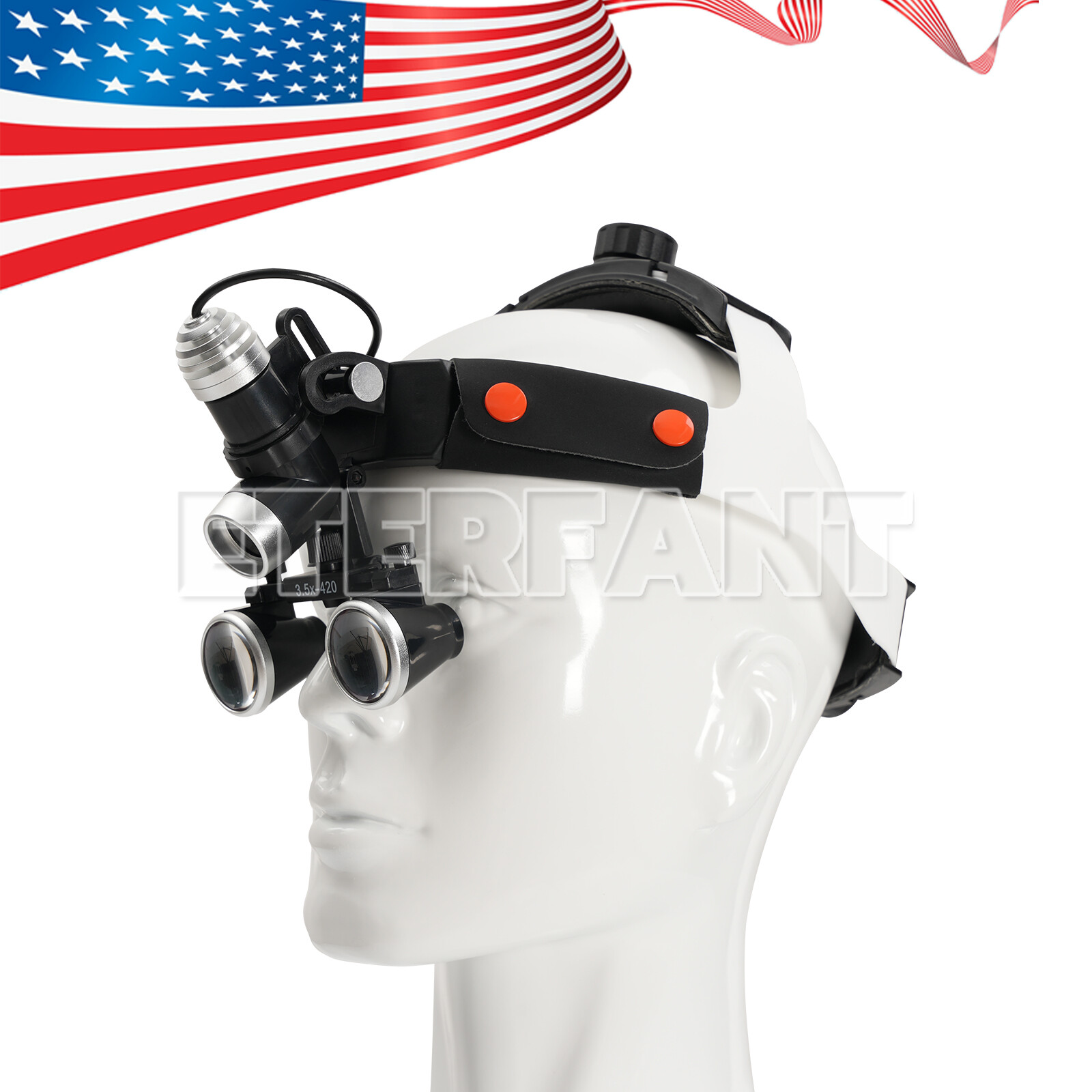 3.5X Dental 10W Headband Binocular Loupes Medical Magnifier LED Head Light US