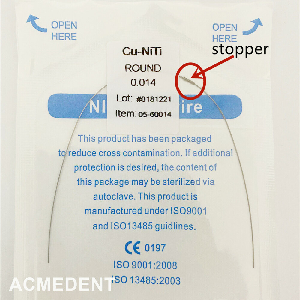 0.014 Dental Copper Niti Cu Arch Wires Ormco DAMON Round Wire Stops Orthodontic