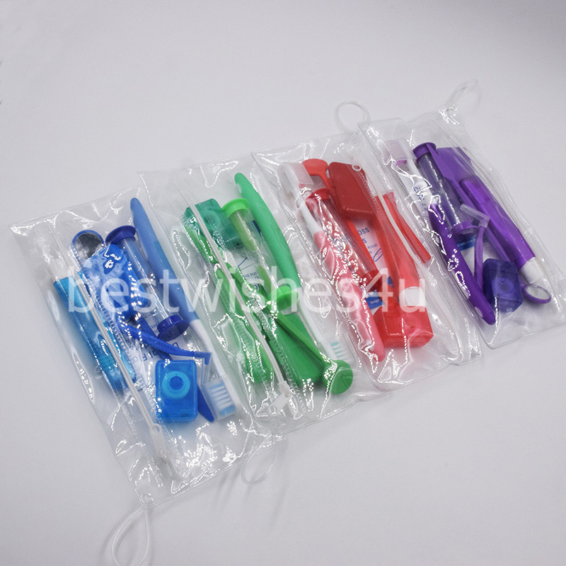 8 Pcs/kit Dental Teeth Cleaning Care Orthodontic Kit Brush Floss Thread Wax