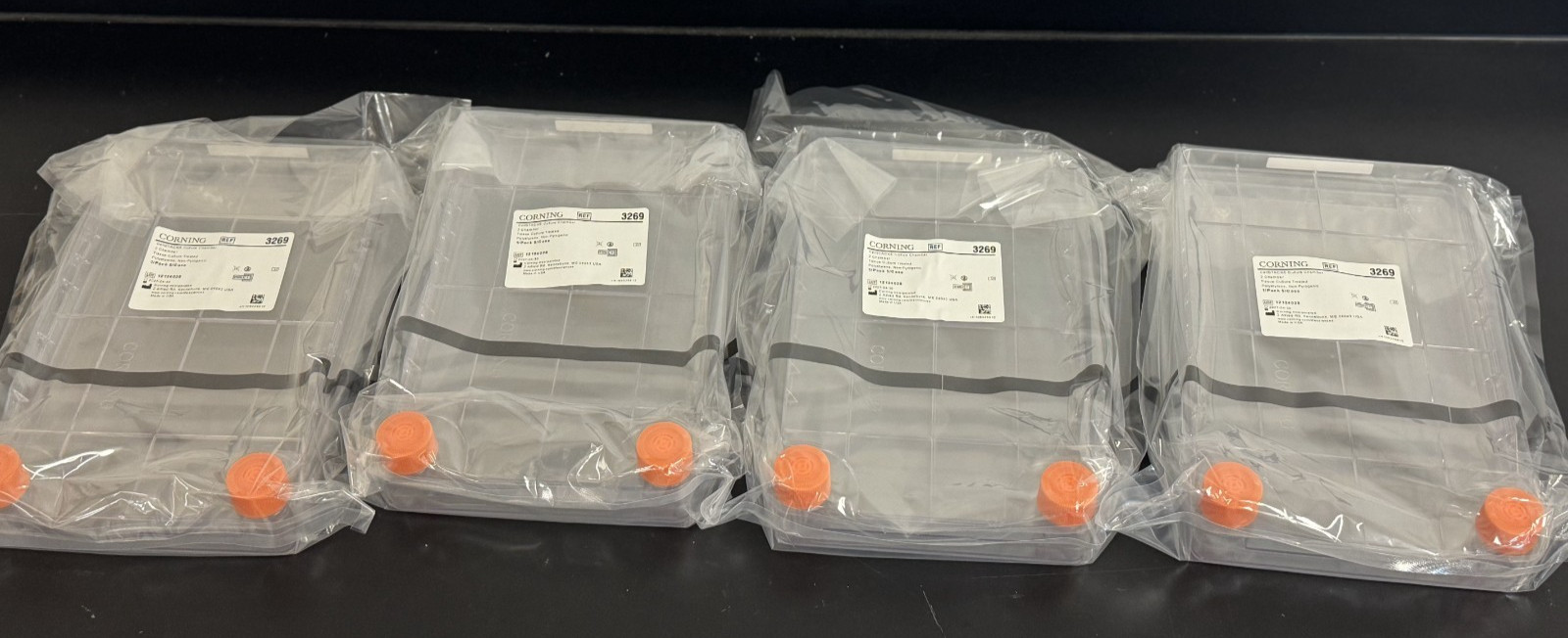 CORNING 3269 CellSTACK – 2 Chamber with Vent Caps SET OF 4, STERILE, UNEXPIRED