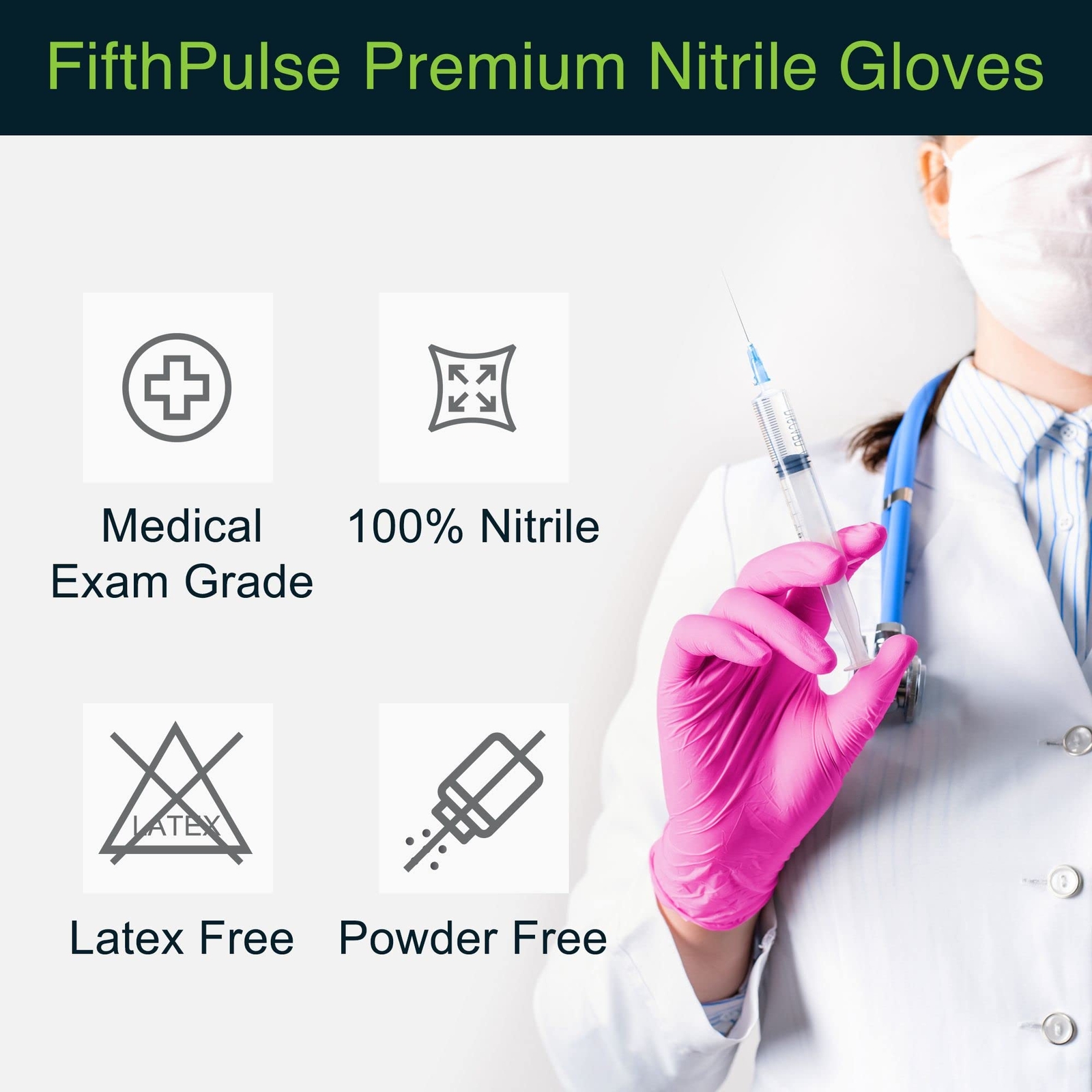 Fuchsia Hot Pink Nitrile Disposable Gloves – 50 Count – 3 Mil Nitrile Gloves …