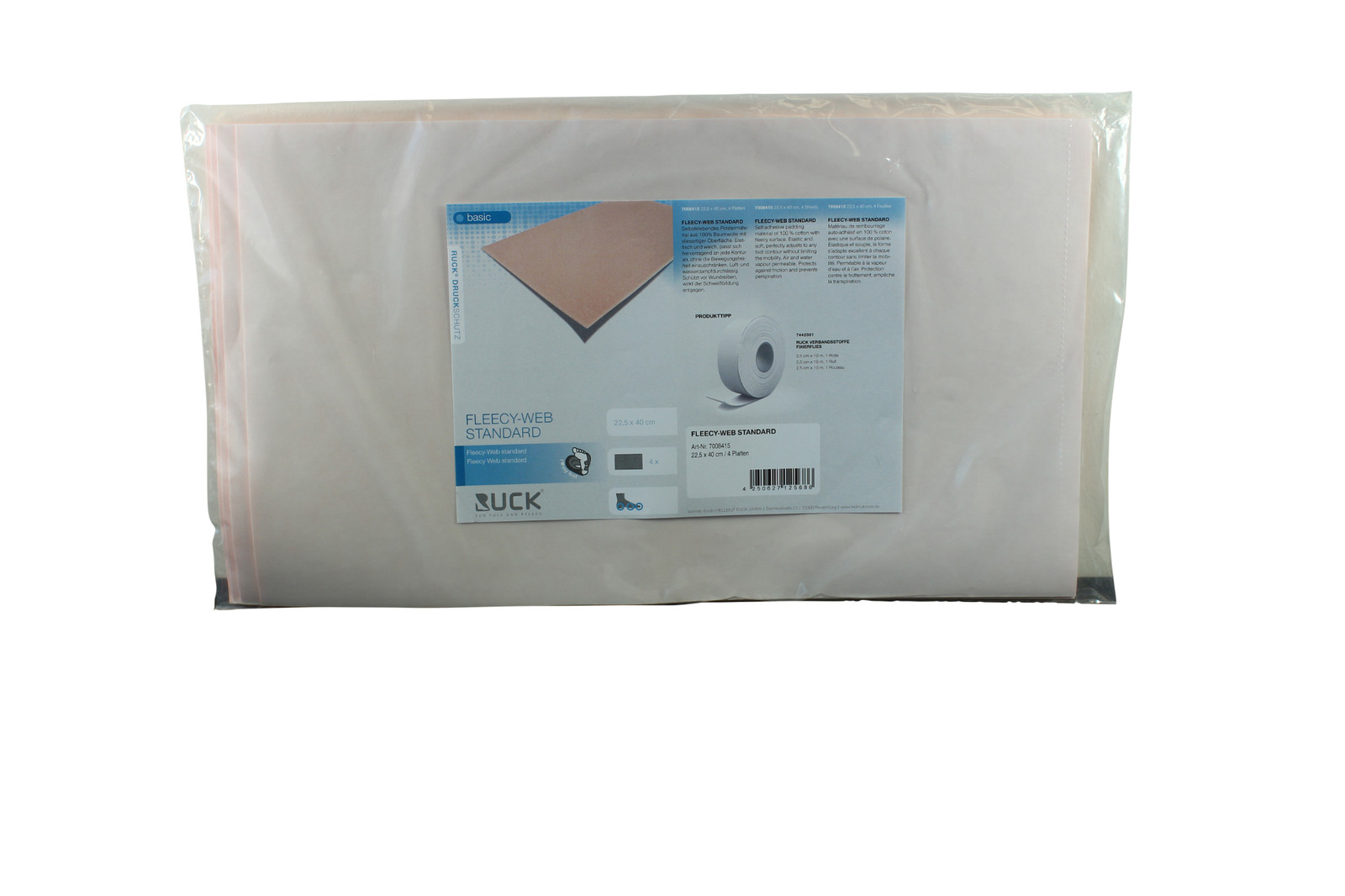 Ruck Fleecy Web Extra Size Self-Adhesive Padding Material 22.5x40cm Feet Cotton