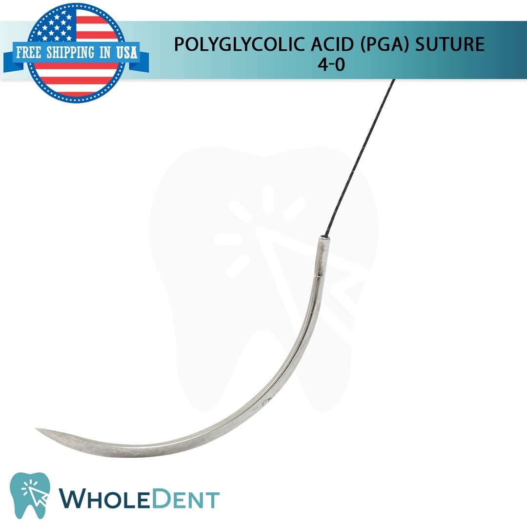 P G A Sut ure Sewing Thread 3/8 Circle Reverse Sterile 4-0