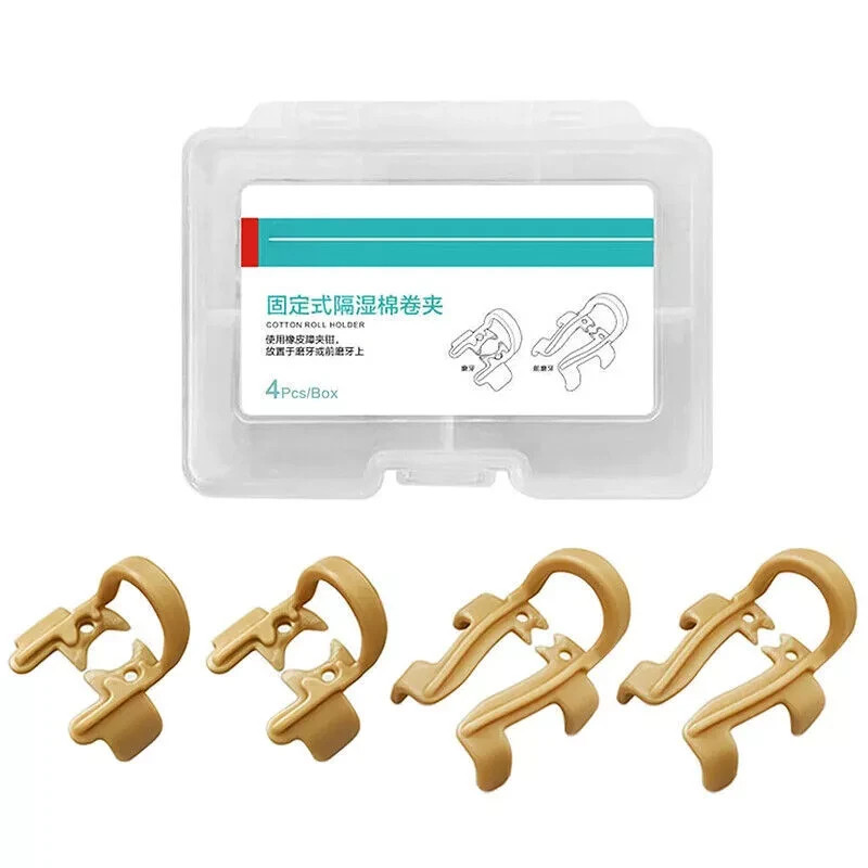 4Pcs/Box Autoclavable Dental Premolar Molar Moisture Isolation Cotton Roll Clamp