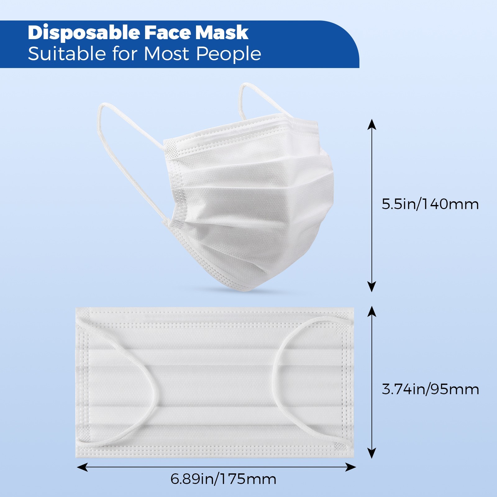 JMU Disposable Medical Face Masks 4-Ply ASTM Level 3 Ear-Loop Face Masks 3Color