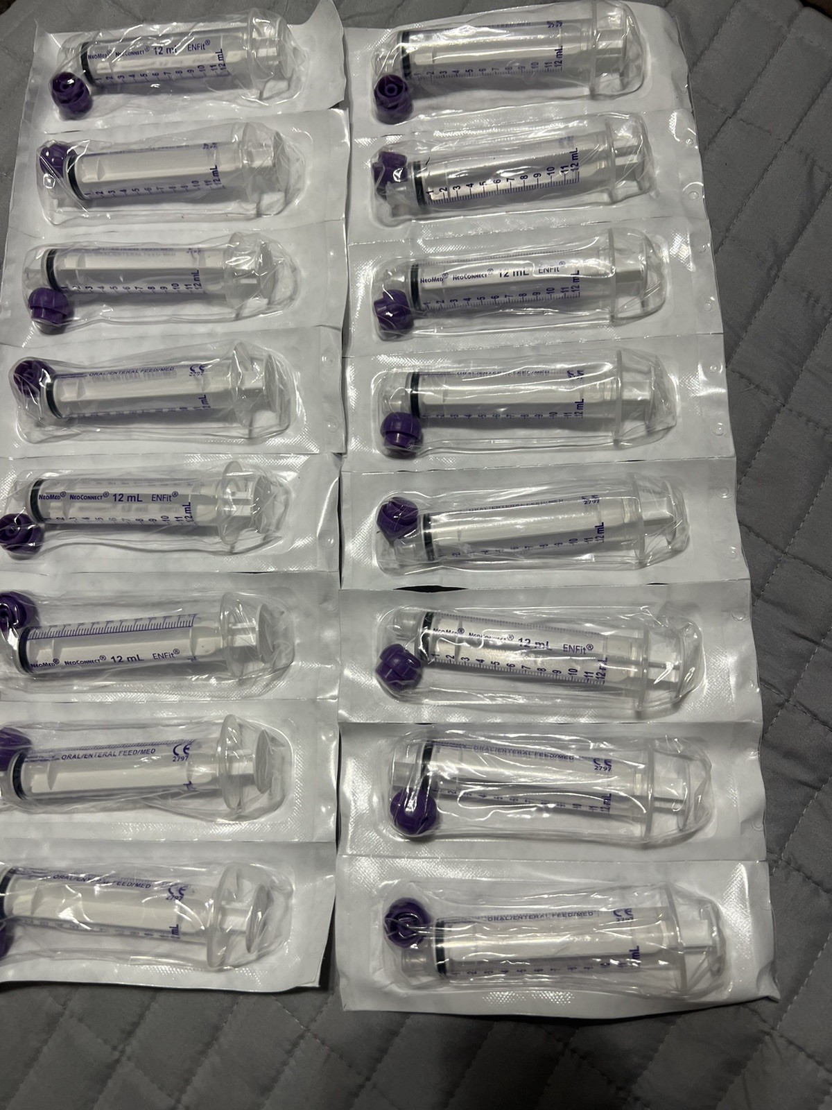 NeoMed 12ml Oral/Enternal Dose Syringe PNM S12NC Clear 16 Count w ENFit