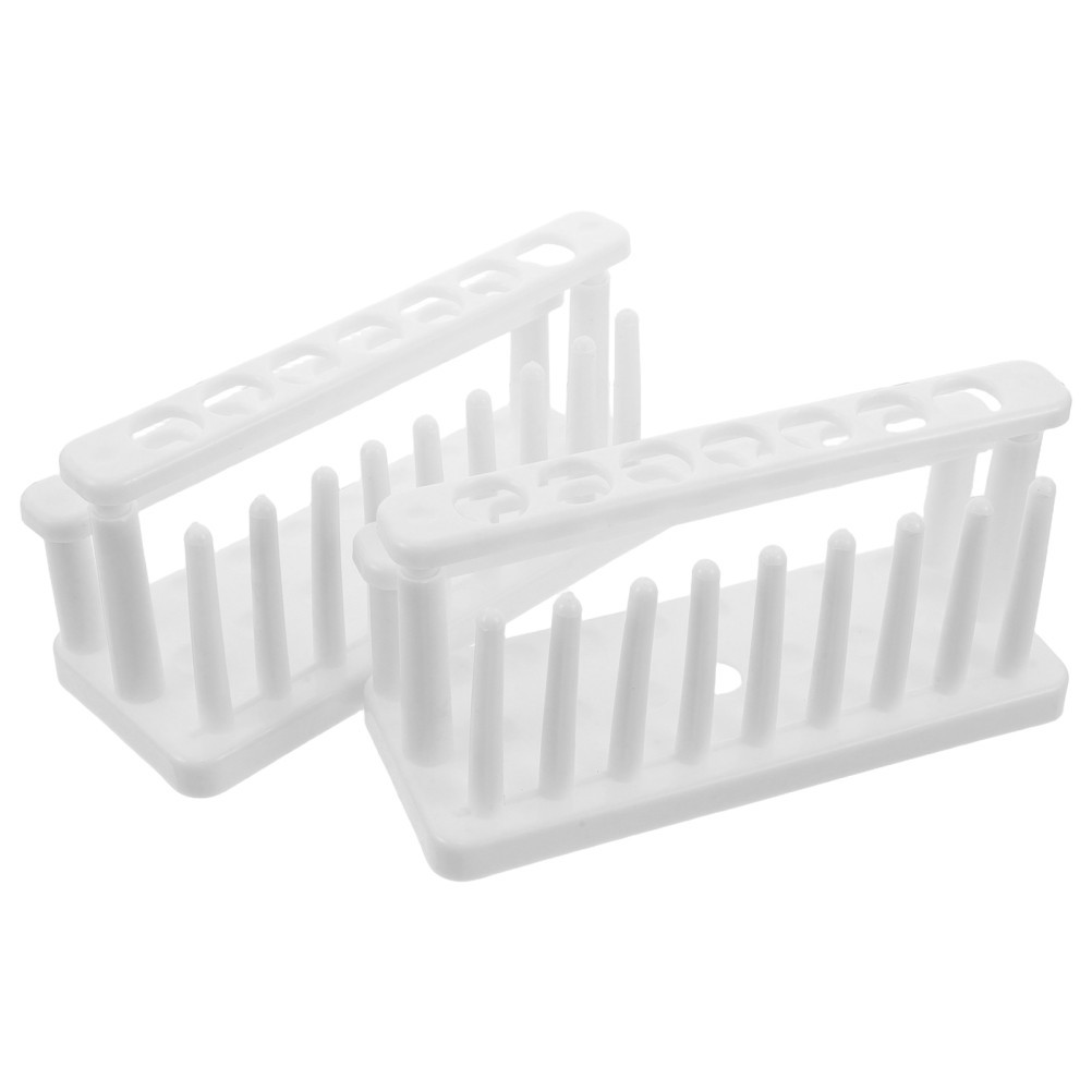 2 Pcs Test Tube Rack with Drying Pins 15 Hole Small Plastic for Tubes
