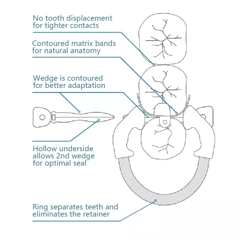 Dental Sectional Matrix System Matrix Bands Clamp Ring Palodent V3 Tulwar Wedges