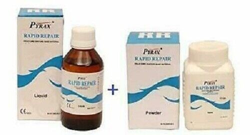 Dental RAPID REPAIR Self Cure Denture Repair Material Powder 100gm Liquid 100ml