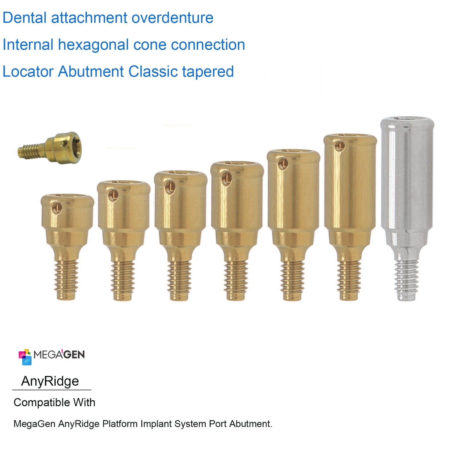 Locator attachment Abutment overdenture Anchor for MegaGen AnyRidge All Platform