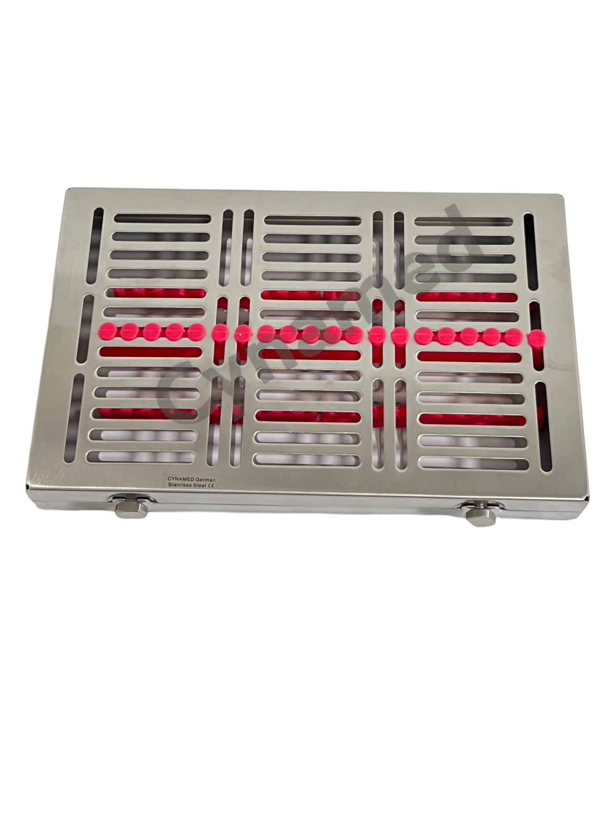 1 EA- Pink , Sterilization Box with Button Locks, for 20 Instruments, Detachable