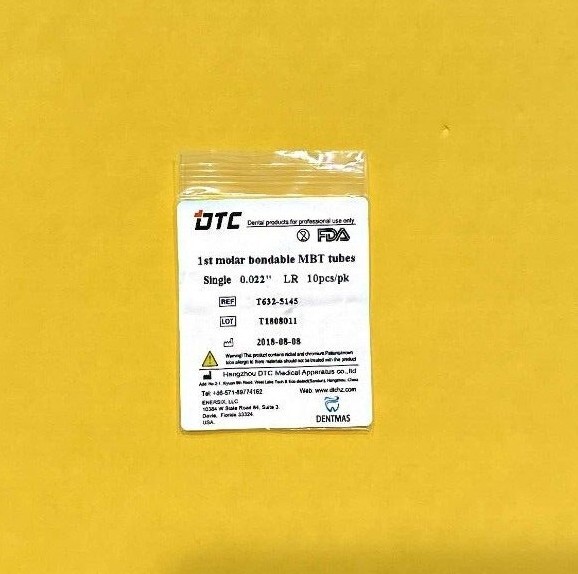 1st molar non-convertible MBT bondable buccal tubes single 0.022″ 10/PACK