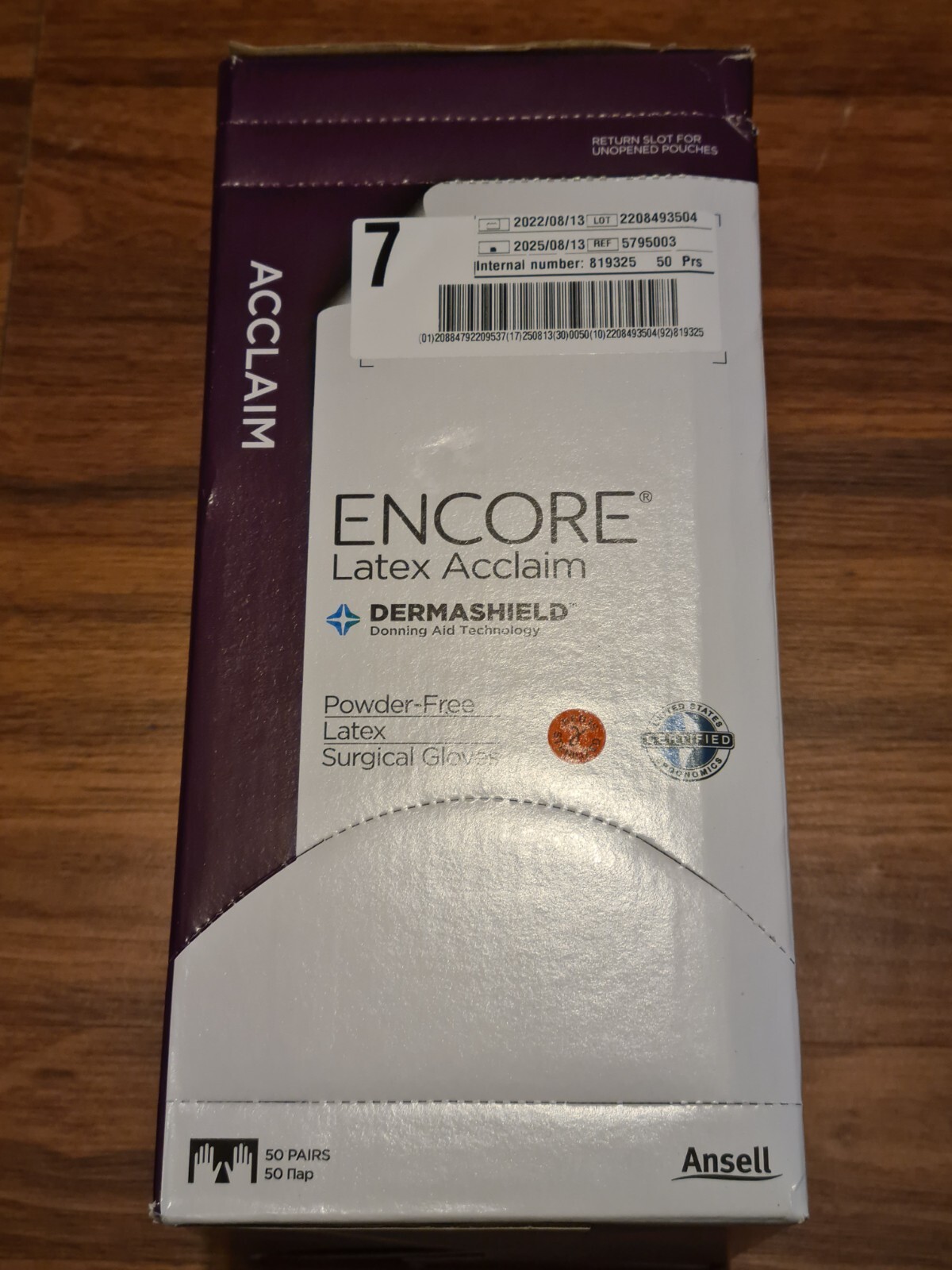 50-Pairs Encore Latex Acclaim DermaShield Sterile Latex Surgical Gloves .