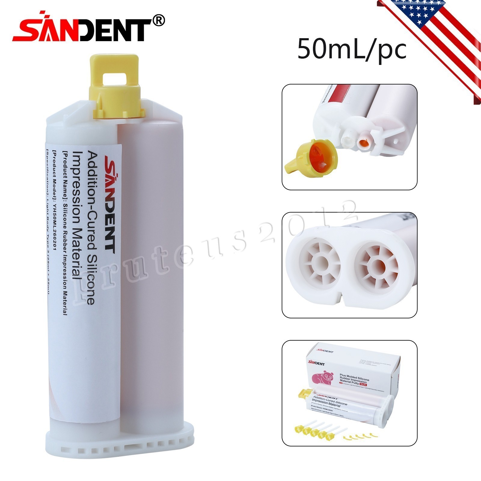 Dental Impression Material VPS Light Body Fast Set (2 Cartridge & 10 Tips)PVS