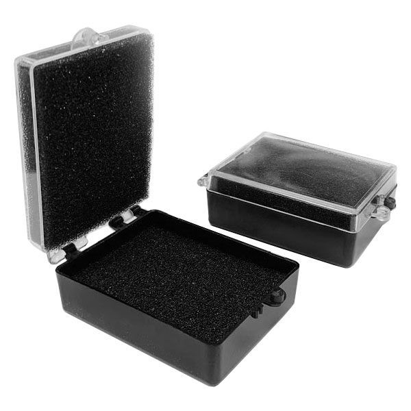 BesQual Crown Boxes – 2″ x 1.50″ x 0.85″, Black/Clear Lid, Set of 2