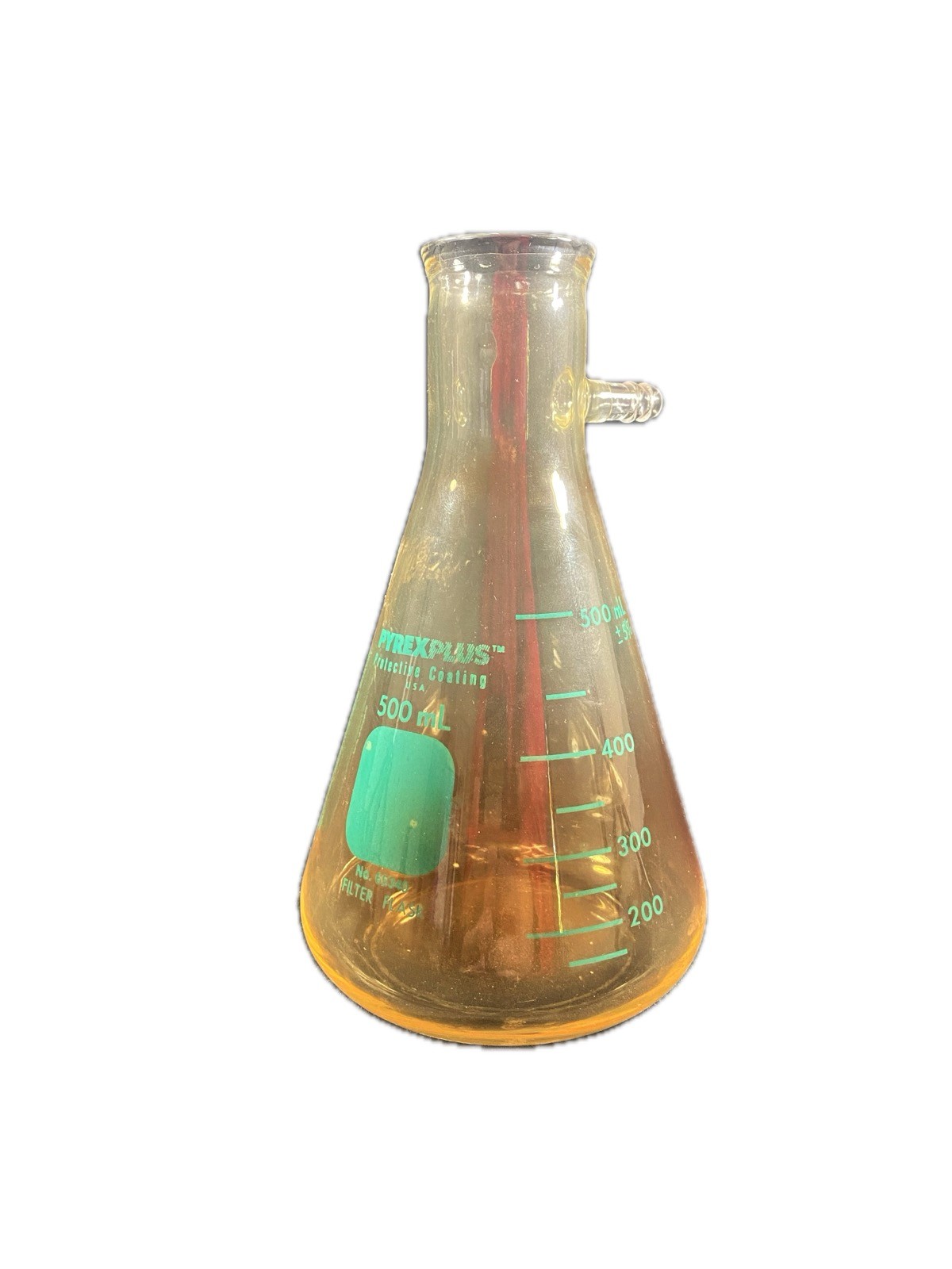 PYREX PLUS Filter Flask Graduated 500mL Heavy Wall PVC Coated 65340-500 1PK