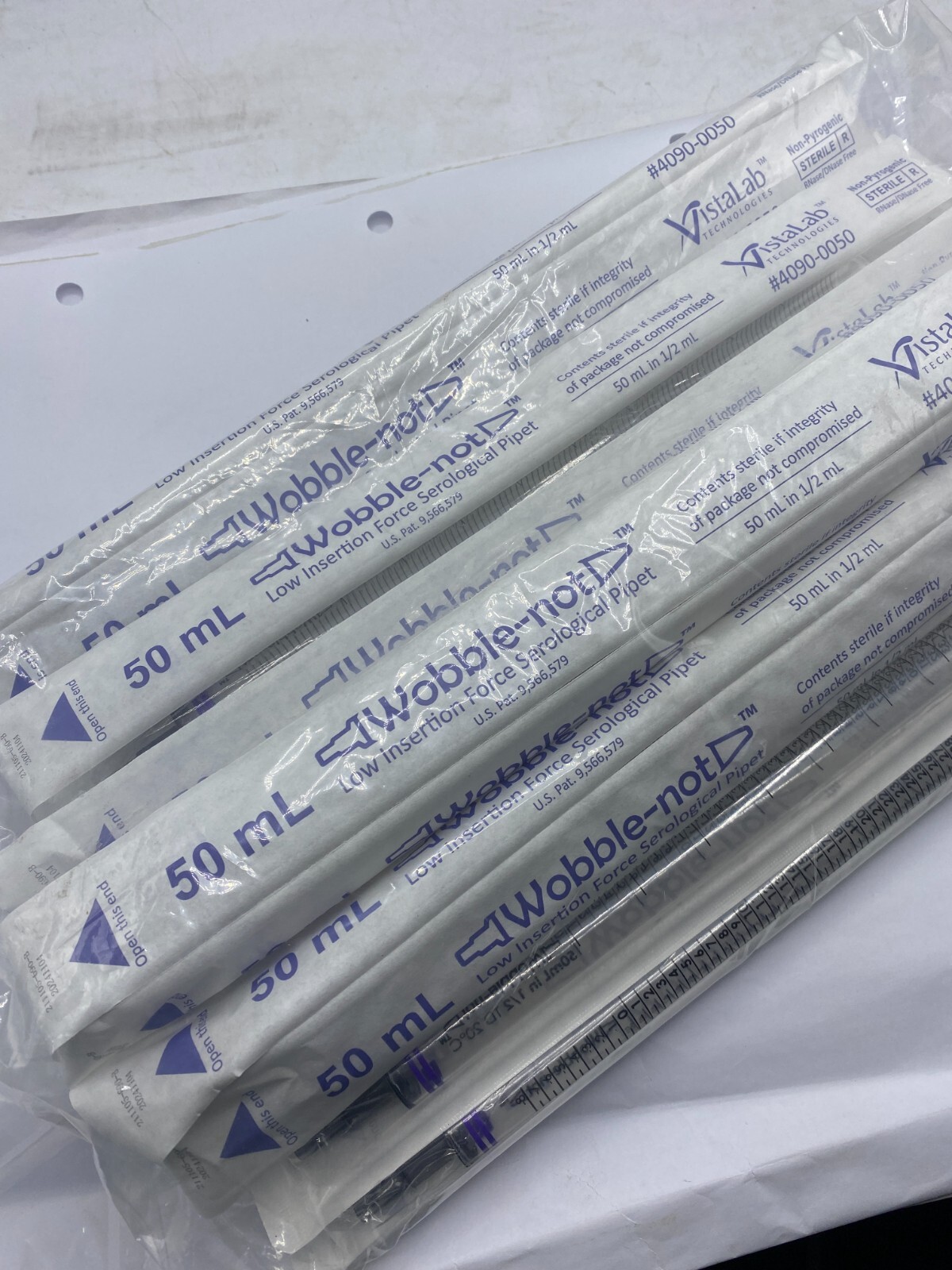 PACK OF 25 VistaLab 50mL Wobble Not Pipet Individually Wrapped 4090-0050 🔔