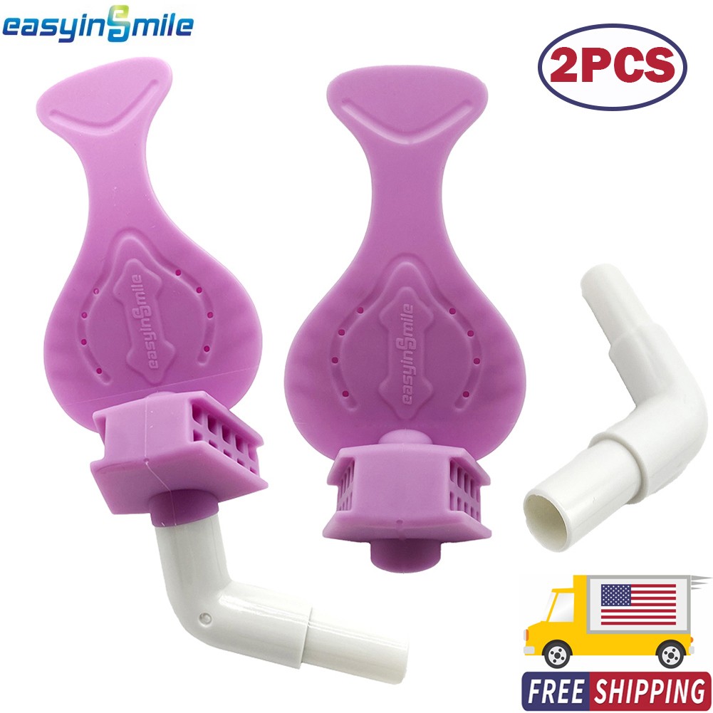 Easyinsmile Dental Bite Block Silicone Mouth Opener with Suction Tube Adapter 2x