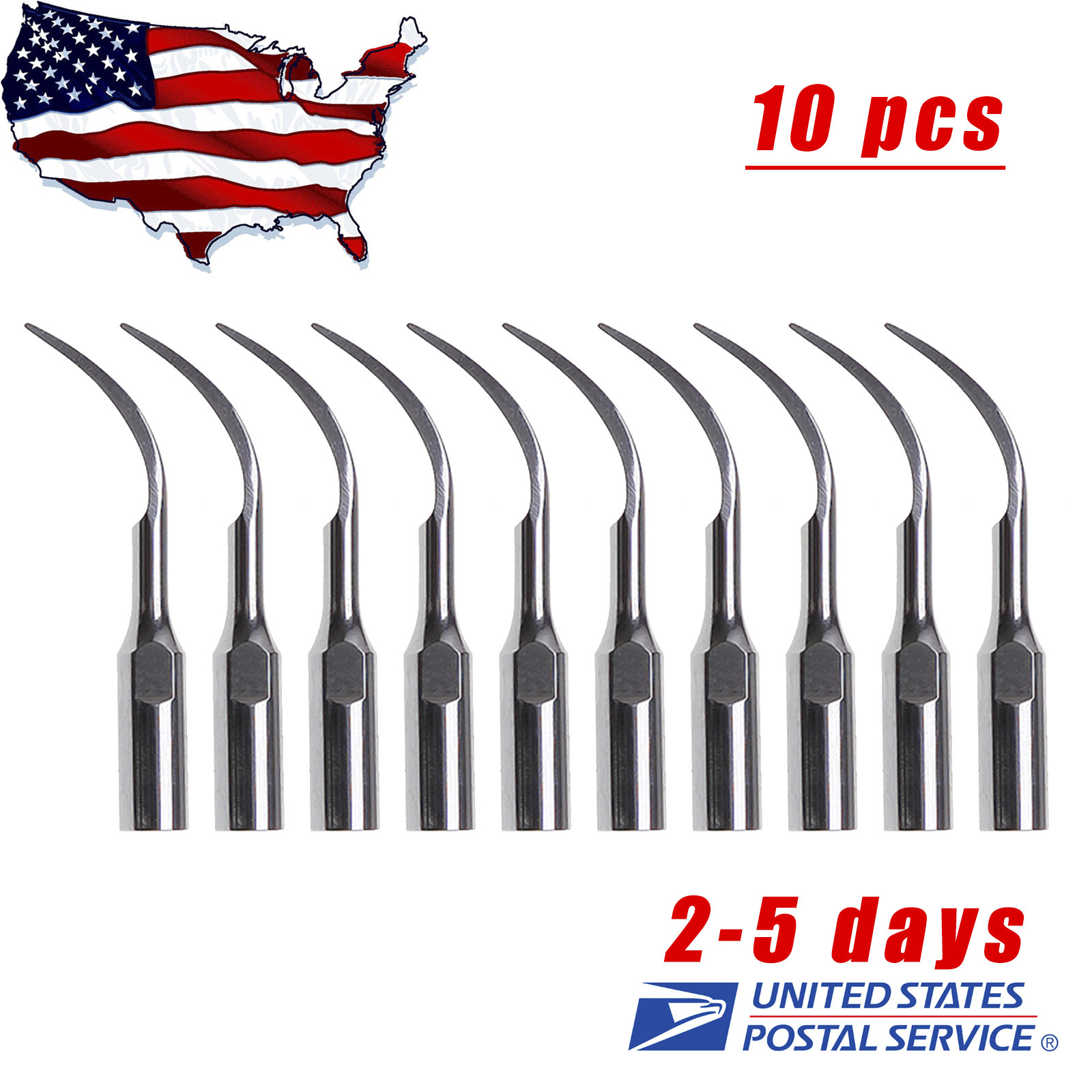 10PC Dental Perio Scaler Insert Tips PD1 for SATELEC DTE Ultrasonic Scaler