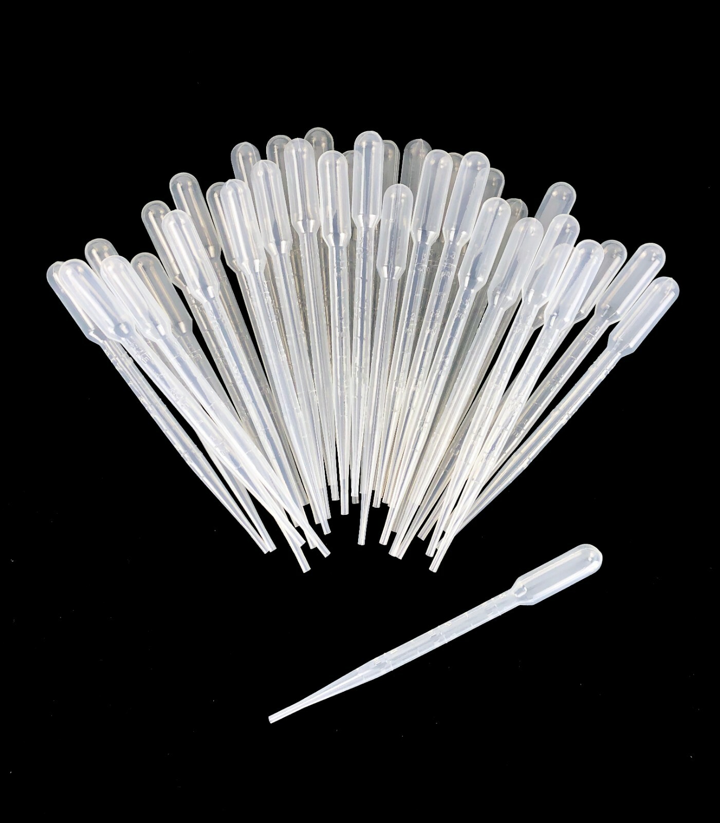 7mL Total Capacity including Bulb 3mL Graduated Tip, Eye Dropper Pipettes 50 pcs