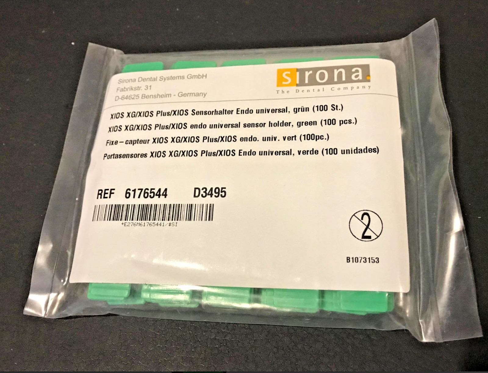 100 Sirona XIOS PLUS Intraoral Sensor Holder Tabs Universal GREEN 6176544
