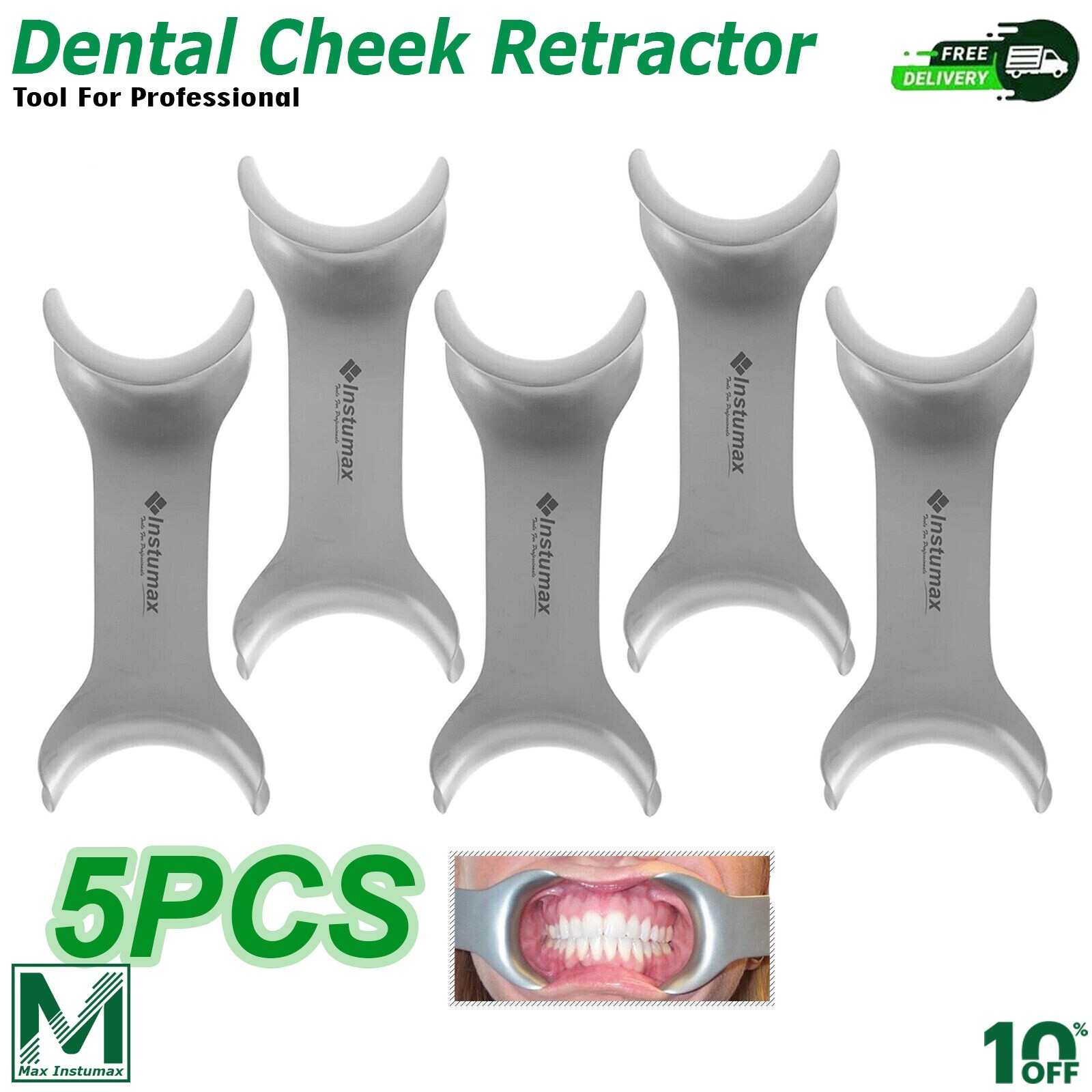 5 Pieces Intraoral Dental Mouth Opener Lip Tongue Cheek Retractors Double Ended