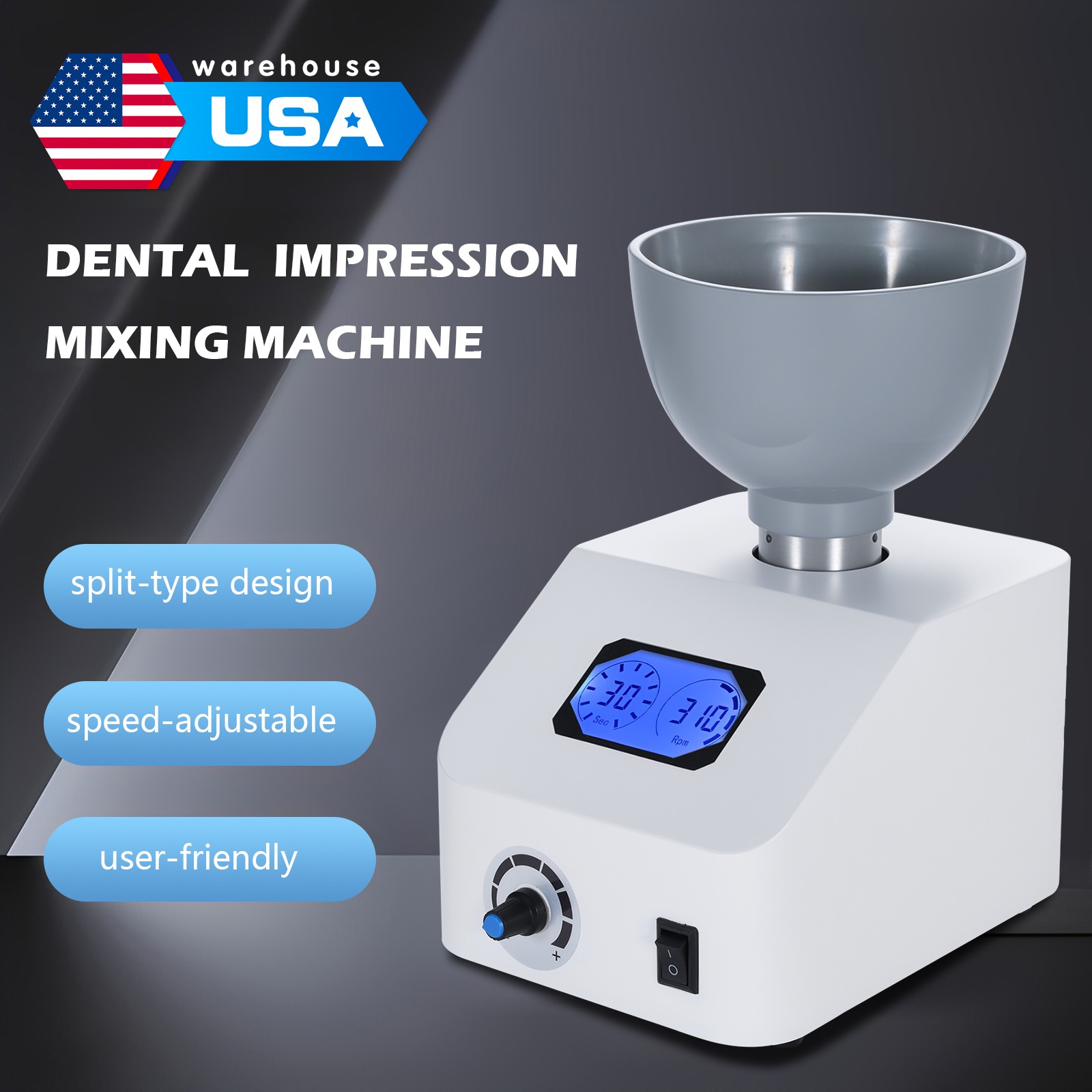 DENTAL LAB IMPRESSION MATERIAL ALGINATE MIXER 110V USA SHIPPING