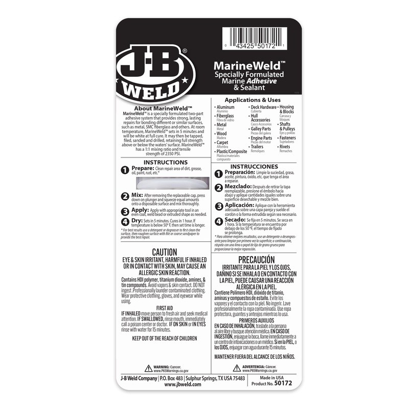 3 Pack MarineWeld Adhesive Waterproof Strong Permanent Bond Metal Repairs New