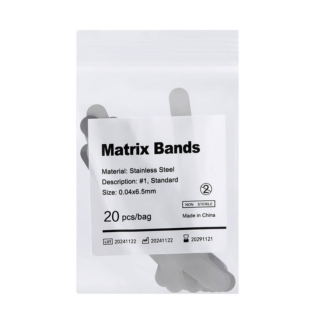 Dental Matrix Bands Inch 0.04mm Regular Tofflemire Type Stainless Steel bands