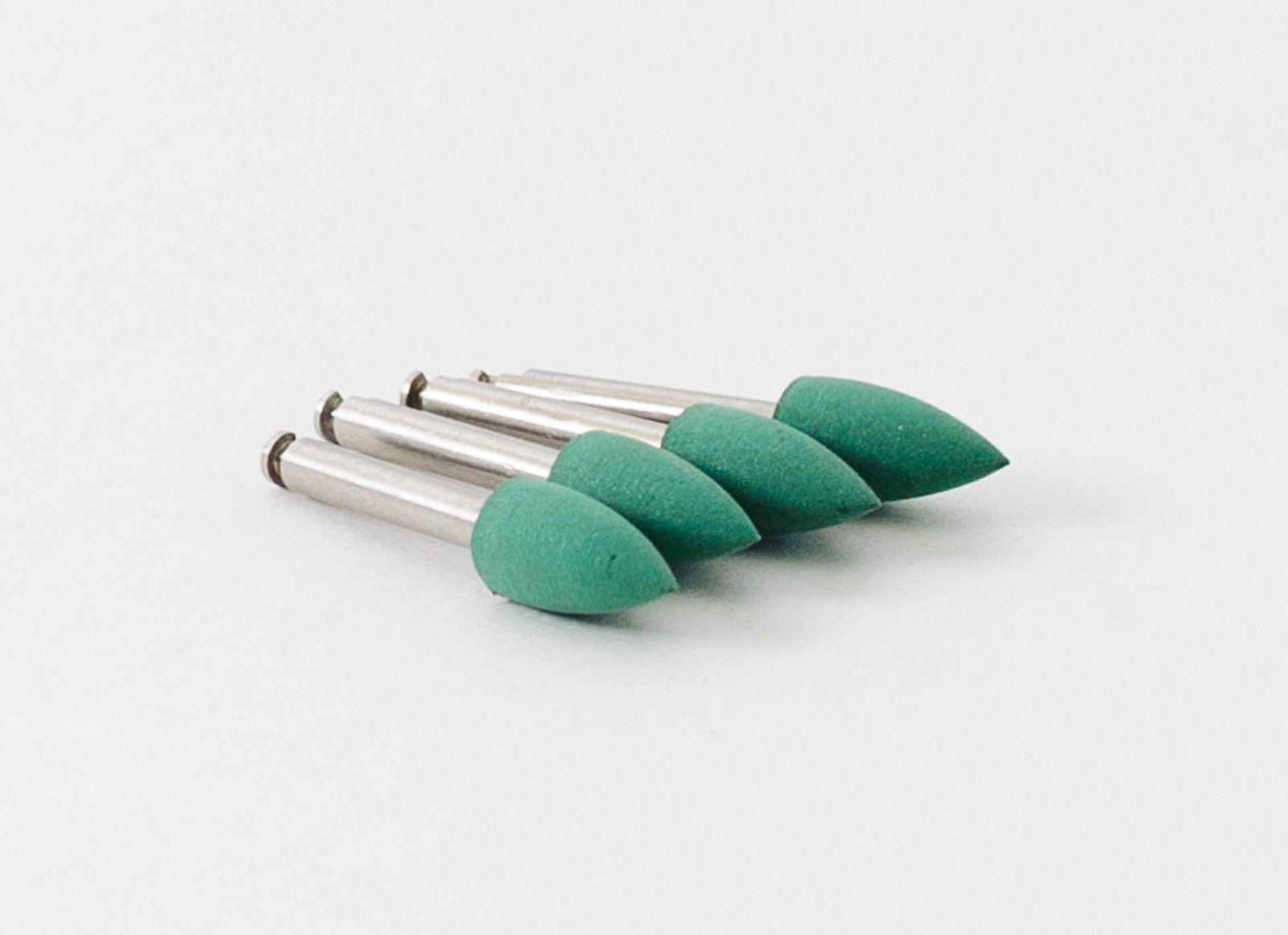 DENTAL LAB MOUNTED SILICONE POLISHING POINT MIDGETS REDUCTION 100/BOX GREEN RA