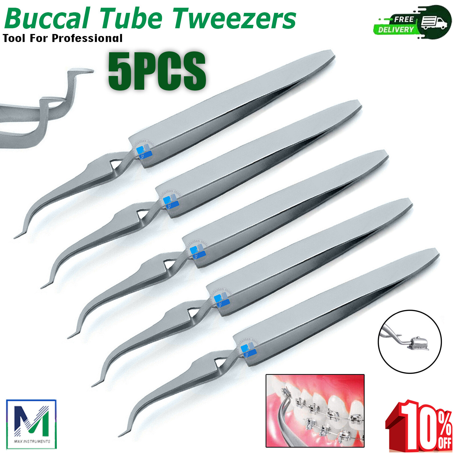 Dental Buccal Tube Tweezers Bracket Placing Orthodontic Dental Forceps Bonding