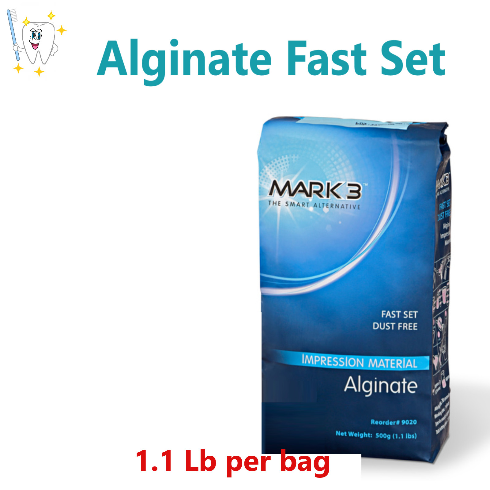 Dental Alginate Impression Material, Dustless, Fast Set, Non-Slump Form – 3/Pack