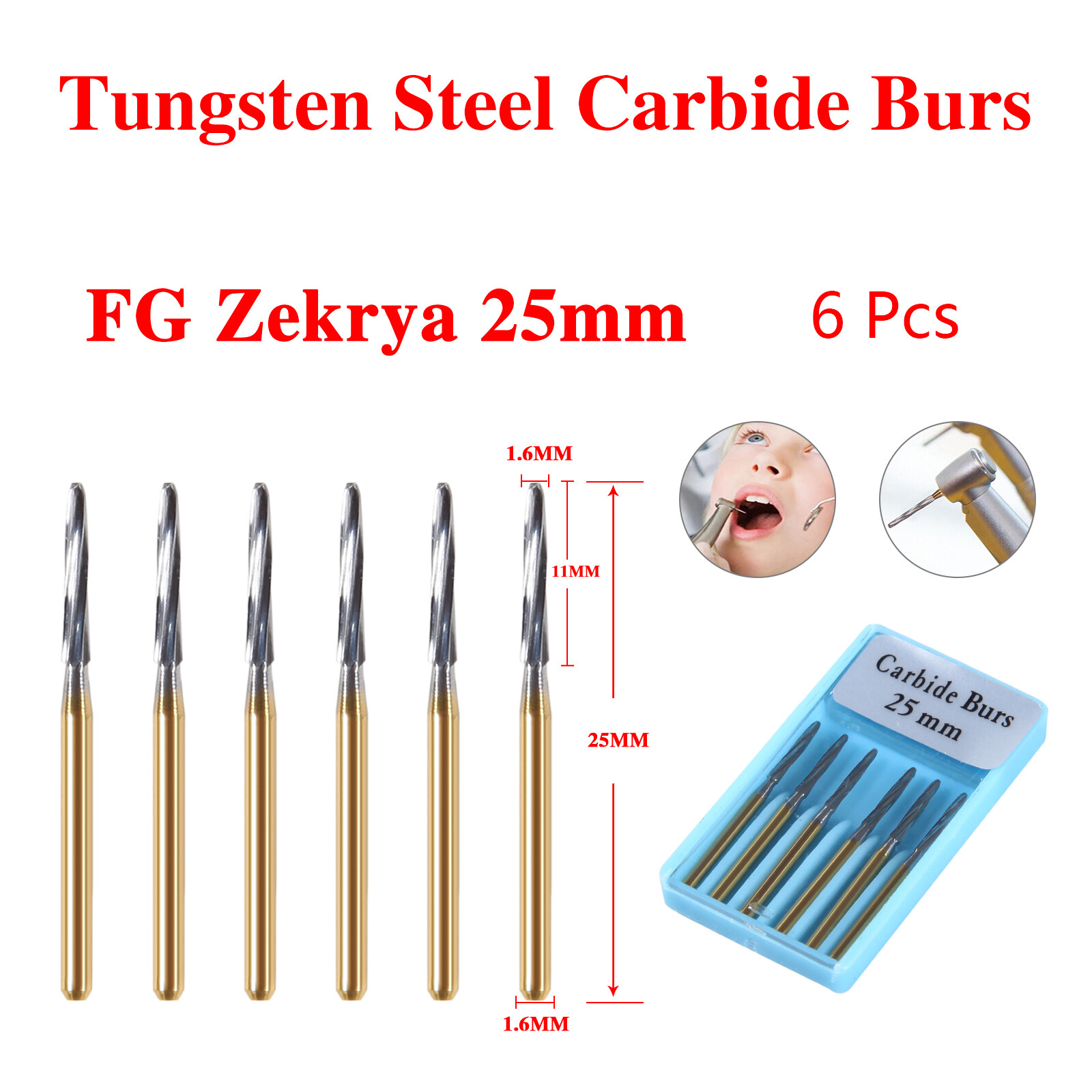 Dental FG Burs Carbide Bone Cutters Finishing Bur 25mm/28mm Zekrya