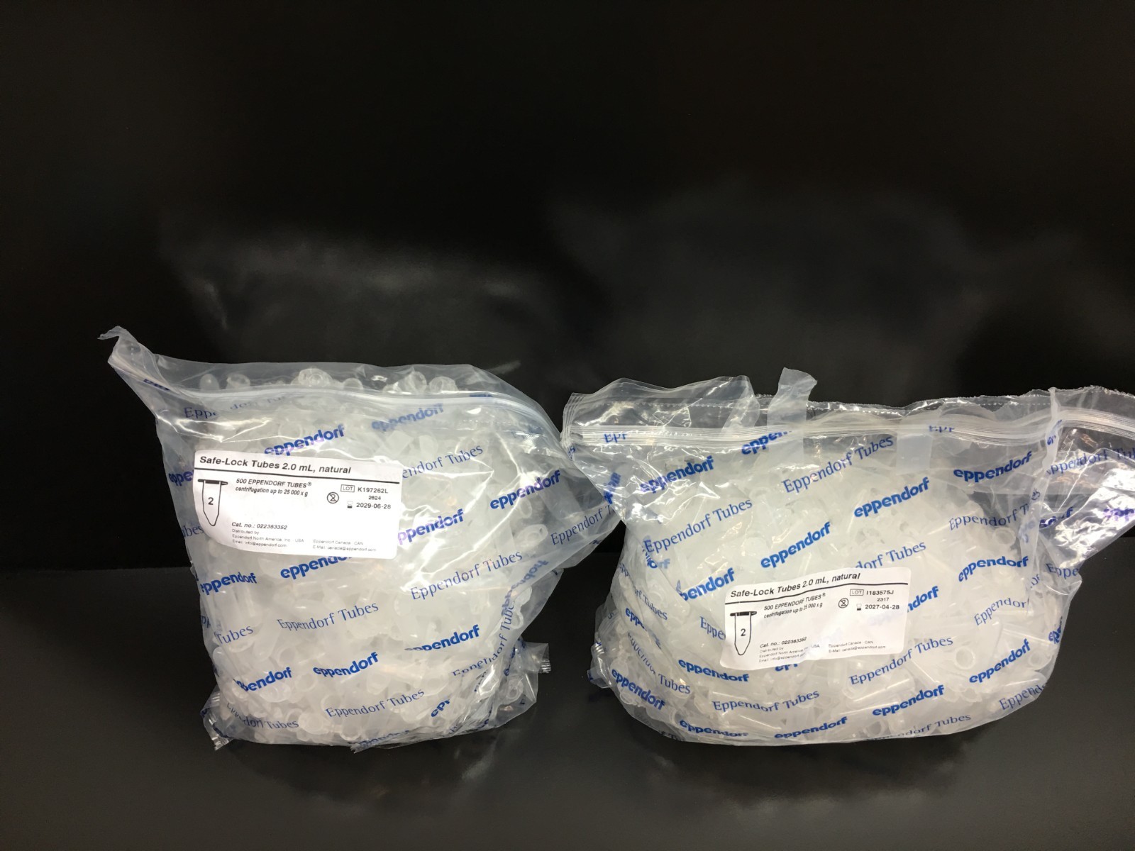 Eppendorf Cat No 022363352 Safe-Lock Tubes 2.0mL Natural Microtube Lot 2 PKS