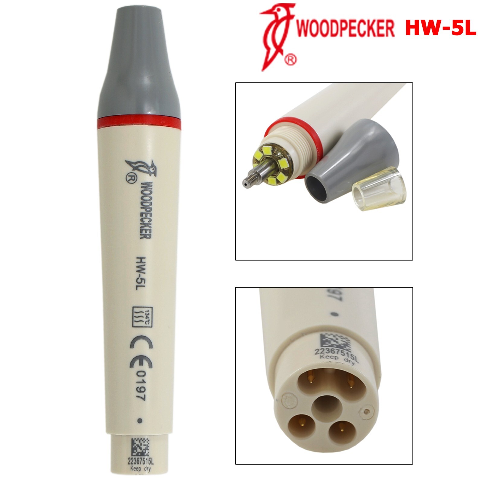 Woodpecker Dental Ultrasonic Piezo Scaler LED Handpiece HW-5L For EMS Tips G1 P1