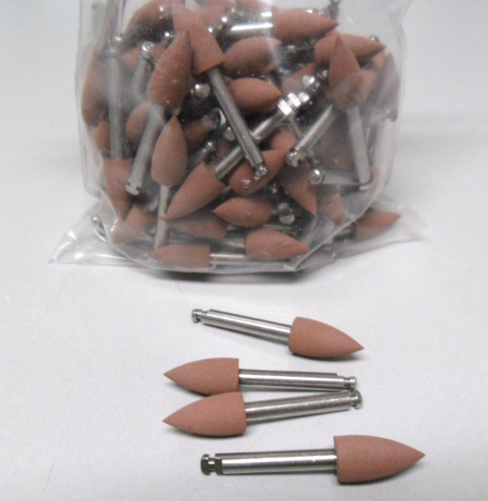 DENTAL LAB MOUNTED SILICONE POLISHING POINT MIDGETS REDUCTION 100/BOX BROWN RA