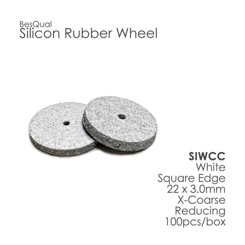 Dental Lab 100-pack Silicone Rubber Polisher Square Edge Wheel White-Coarse Grit