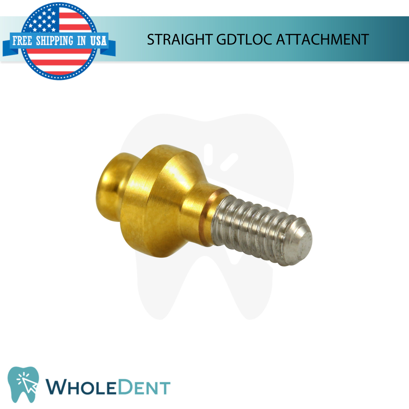 5x Straight GdtLoc Overdenture Attachment Ø4.2mm Int Hex System 2.42mm Lab