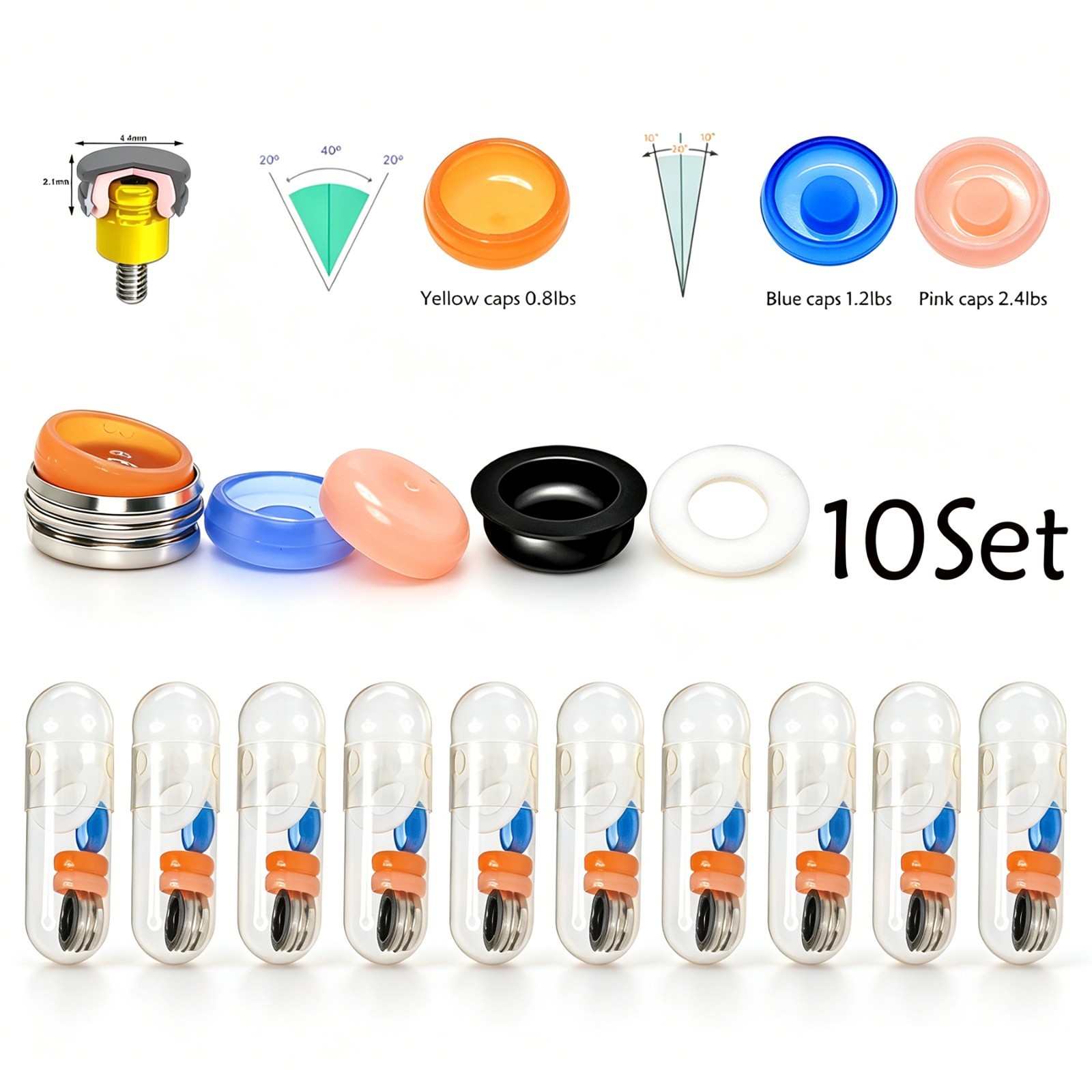 Multi Force Universal Male Retention Caps Zest Locator Overdenture Insert 10Set