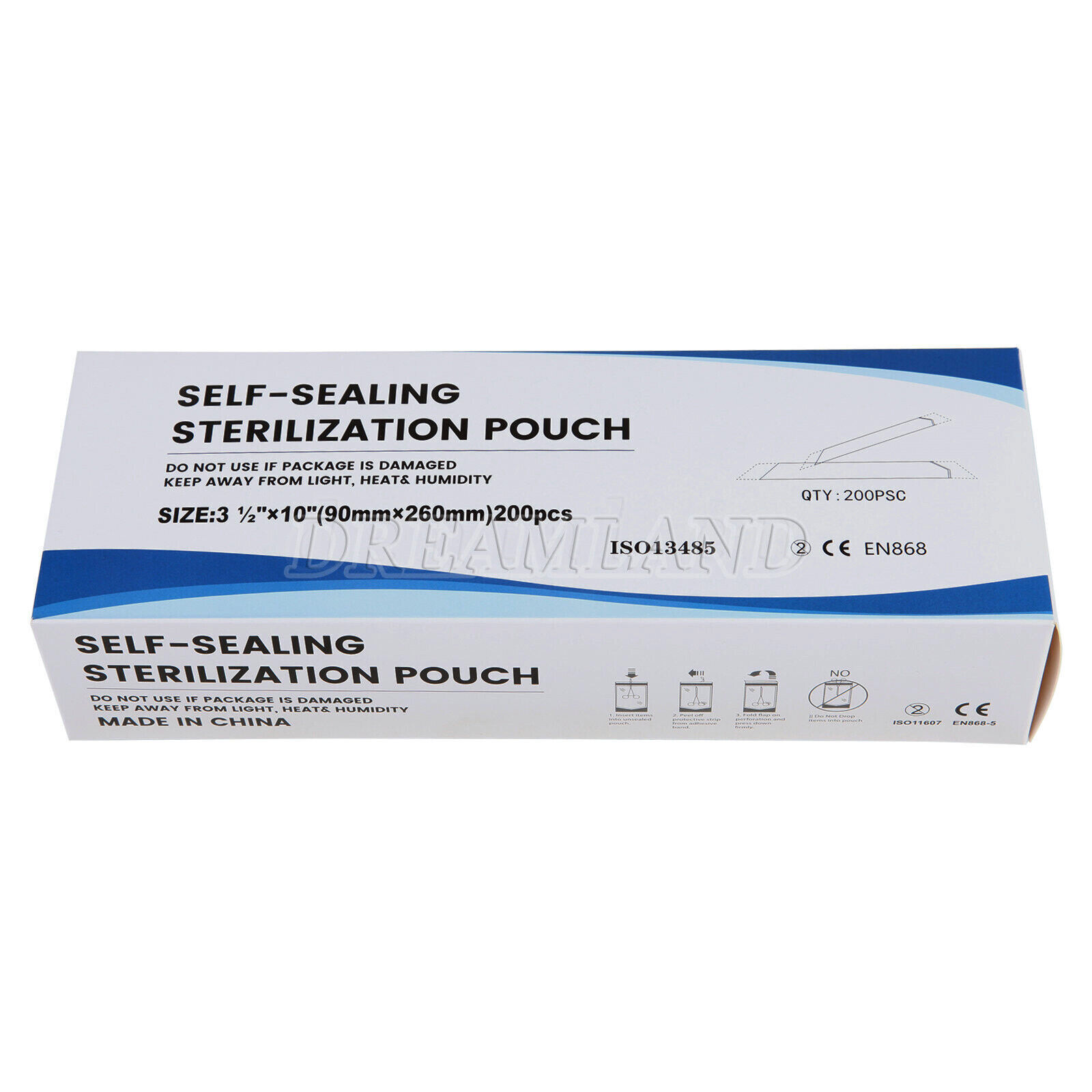 200pcs/Box 3.5″x 10 “Self Sterilization Pouches Pouch Autoclave Sterilizer Bags
