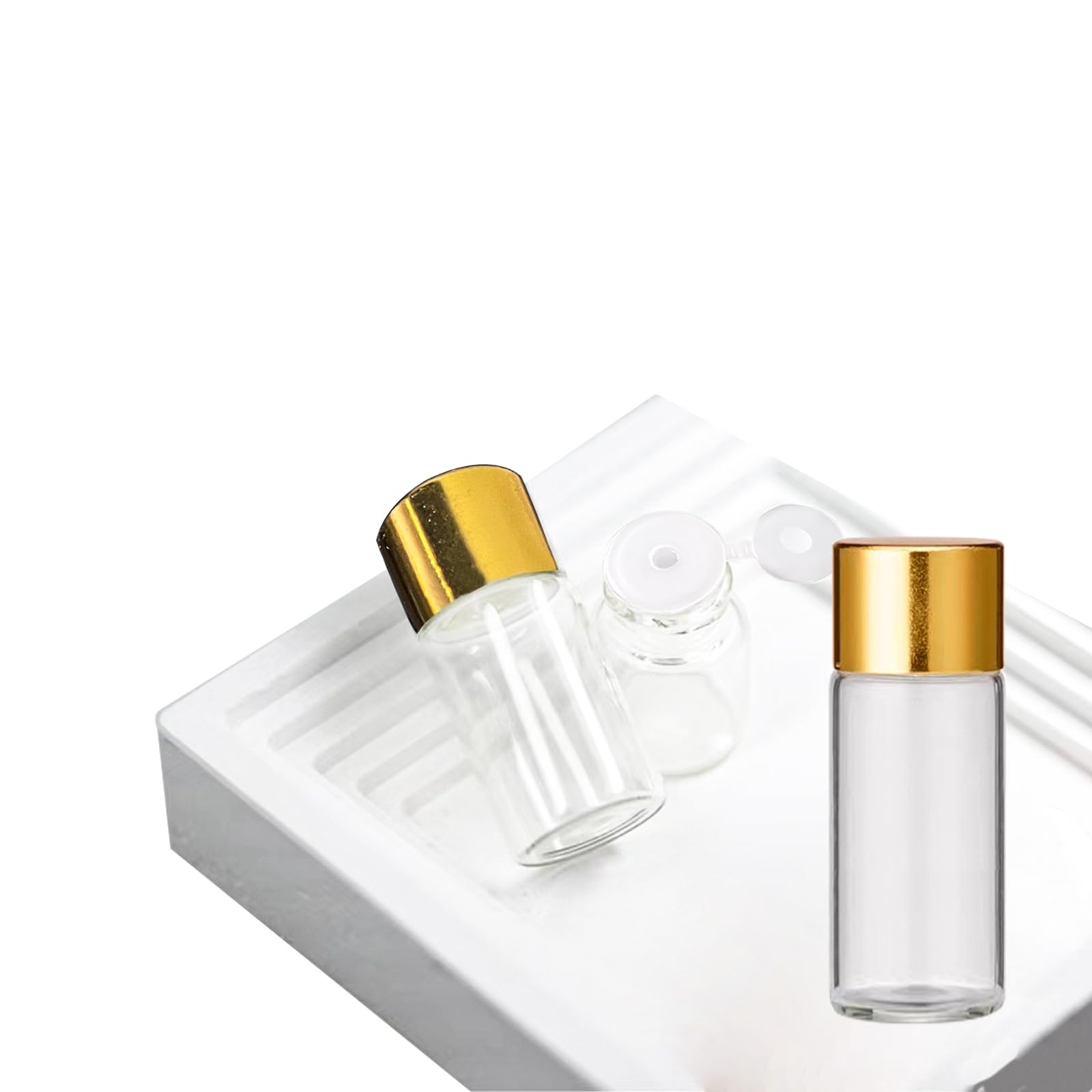 50Pcs 5ml Mini Essential Oil Bottles with Orifice Reducers and Gold Caps,5ml …
