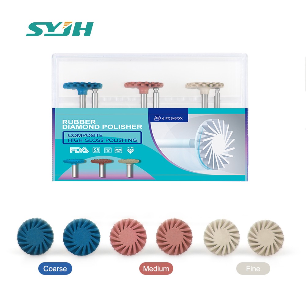 Dental Composite Polishing Kit Diamond System RA Rubber Wheel Polisher -US Stock