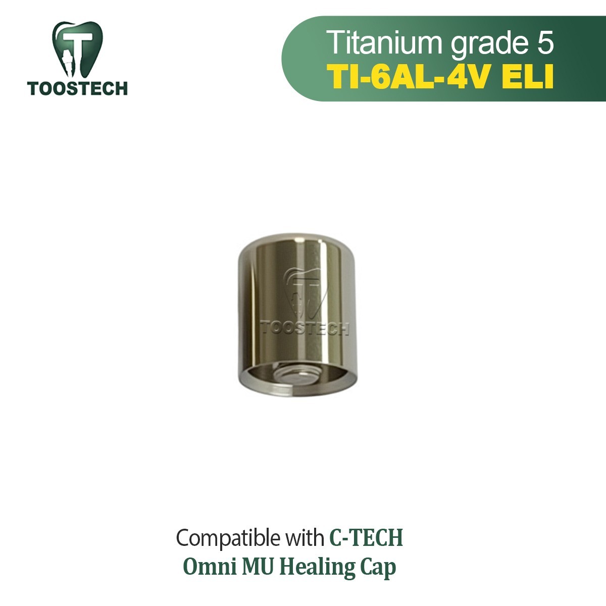 Dental Titanium MU Healing Cap for Omni Multi Unit Abutment fits C- TECH D4.1mm