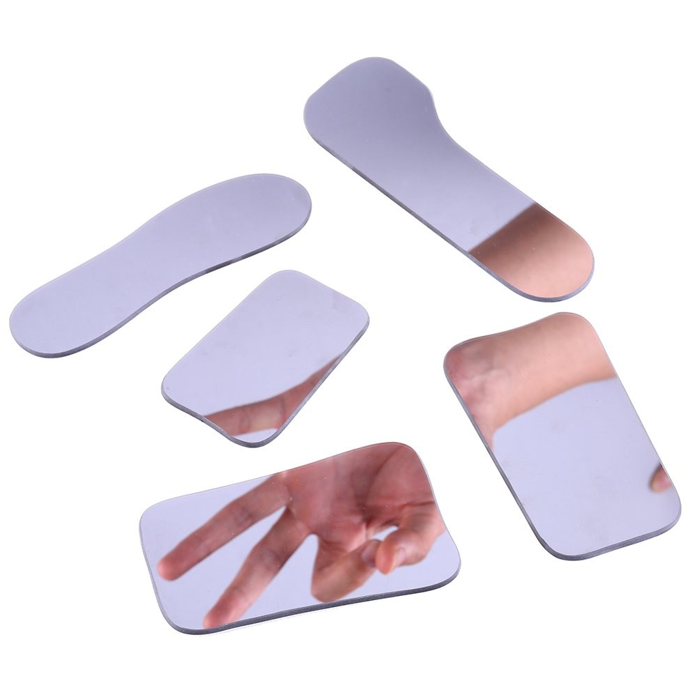 Angzhili 5Pcs/Set Dental Photography Mirrors 5 Count (Pack of 1), Silver
