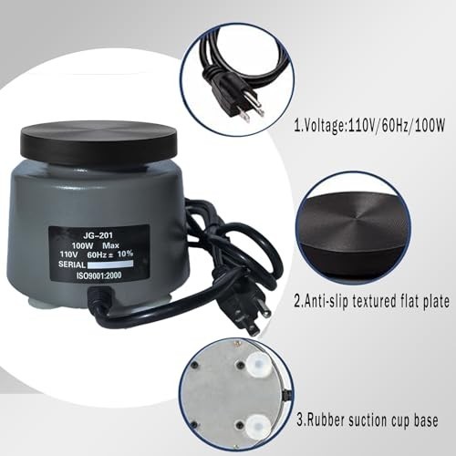High Power Dental Vibrating Plate Table, 4″ Round Oscillator, Non-Slip Lab Vibra